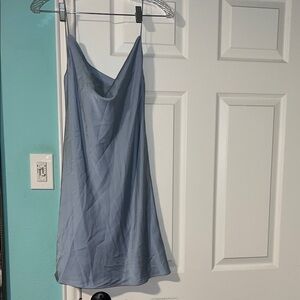 Double Zero Mystical Blue Satin Dress